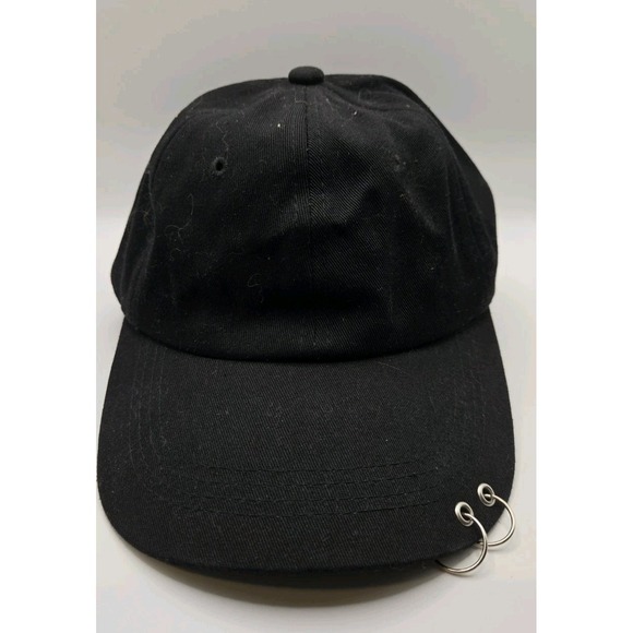 The Unbranded Brand Other - Black Punk Goth Grunge Hat Pierced Brim Rings Alt Emo Skate Adjust Cap Unisex